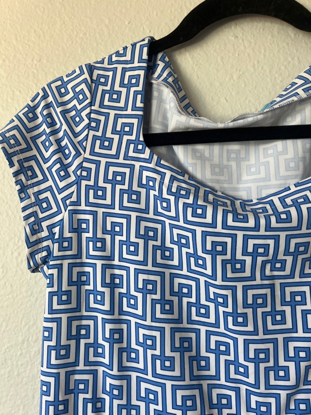 J. McLaughlin Print Dress Blue and White Size Medium - Picture 5 of 6